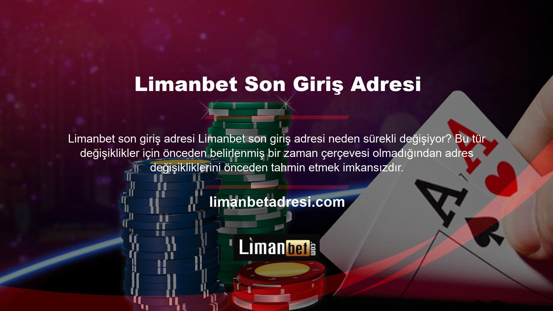 Limanbet yeni giriş adresi engelleme prosedürünün btk tarafından uygulanması nedeniyle, casino sitesinin yönetimi bu tür eylemleri herhangi bir zamanda gerçekleştirmeye hazırdır